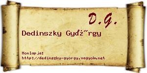 Dedinszky György névjegykártya