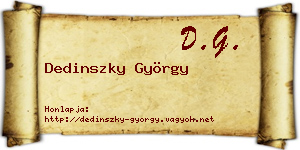 Dedinszky György névjegykártya