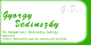 gyorgy dedinszky business card